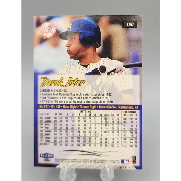 Derek Jeter New York Yankees, 1998 Fleer Ultra #150 Baseball Card - Picture 2 of 2